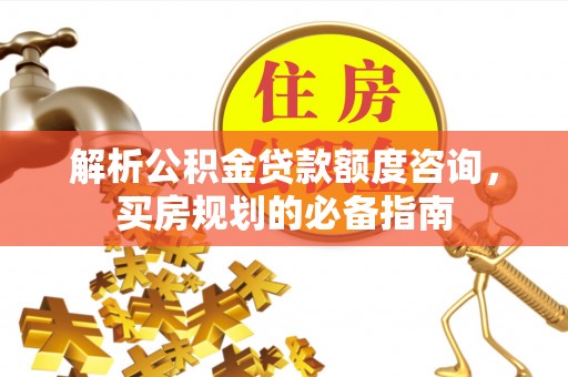 桃山解析公积金贷款额度咨询，买房规划的必备指南
