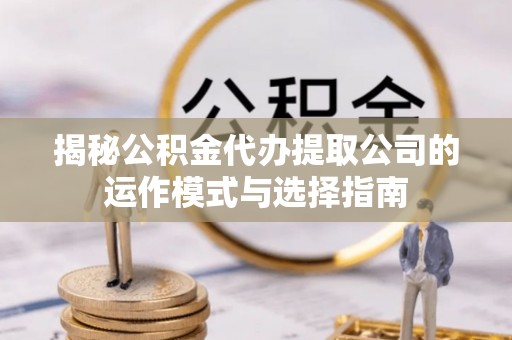 桃山揭秘公积金代办提取公司的运作模式与选择指南