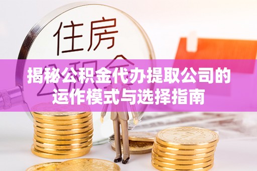 桃山揭秘公积金代办提取公司的运作模式与选择指南
