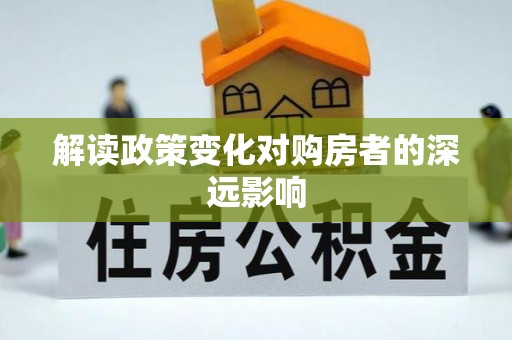 桃山解读政策变化对购房者的深远影响