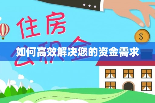 桃山如何高效解决您的资金需求