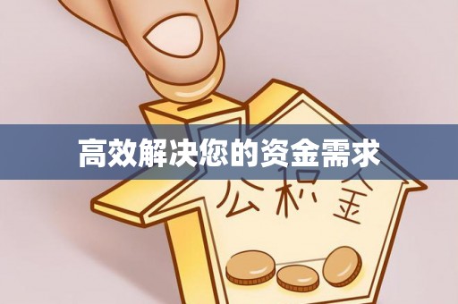 桃山高效解决您的资金需求